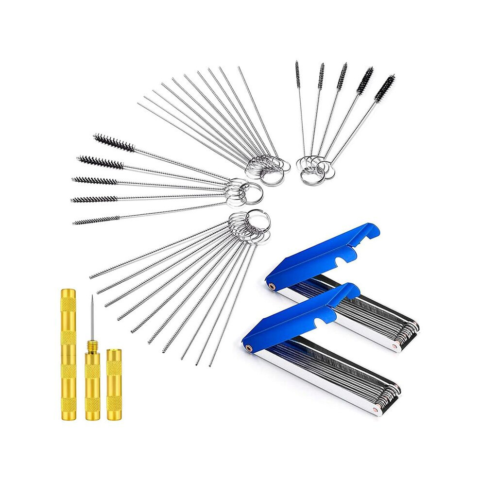 2Set Carburetor Cleaning Kit, Carbon Dirt Jet Remove Cleaner, 26 Cleaning Wires Set For Motorcycle Atv Moped 6032206111536