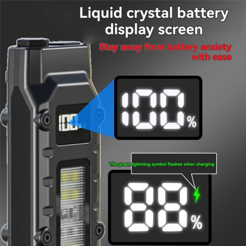 Rechargeable Flat Flashlights Dual-Switches LED Small Flashlight with Digital Display Pocket Flashlight for Home,Camping 1