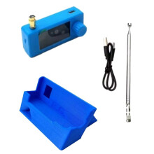 SI4732 -Radio LSB USB AM FM-Radioempfänger 1,9-Zoll-Display Kurzwelle mit Teleskopantenne + 3D-Ständer mit Linkem Loch