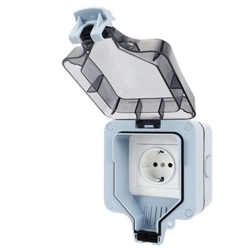 IP66 Outdoor Extension Lead 16A Rainproof Charging Socket Outdoor Socket Waterproof Box EU Plug