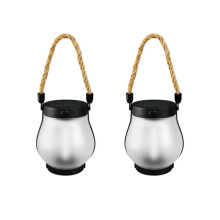 2 Confezioni di Lanterne Solari da Esterno Impermeabili, Lanterne Solari con Fiamma Danzante, Luci da Esterno per Decorazioni da Giardino e Patio