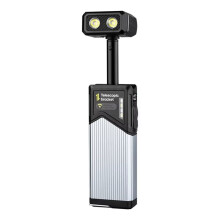 Lanterna LED de Alto Brilho, 1400 MAh, Portátil, com Ímã, para Camping, com Rotação de 180 e Corpo Telescópico.
