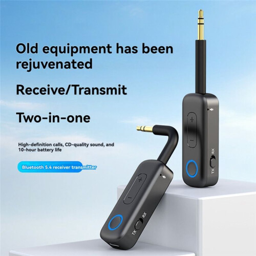 5.4 Transmitter Receiver Wireless Car Aux 2-in-1 Adapter TV Audio Wireless  Receiver Transmitter 2