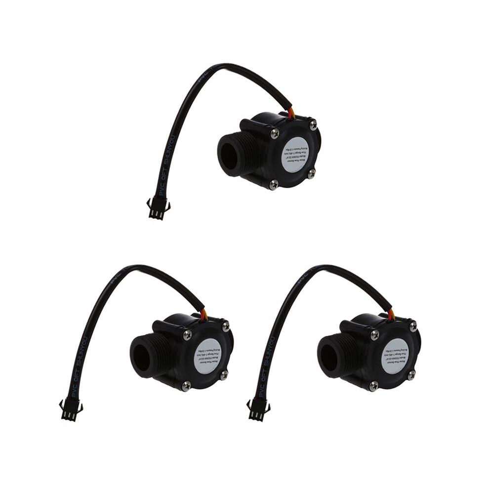 3X 1-60L/Min 5-24V Hall Effect Water Flow Sensor Counter Meter Fs300a 6034143998485