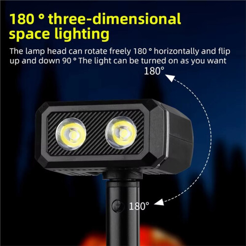 High Brightness LED Flashlight 1400 Mah Portable Magnet Camping Torch 180 Rotatable Handheld Telescopic Work Light 2