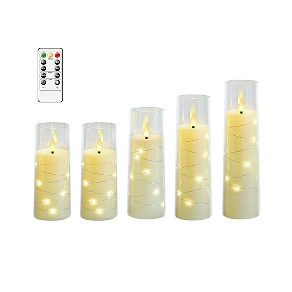 5 Pcs Flameless Led Candles Flickering Candles Battery Operated Candles Romantic Ambiance Home Decoration Light 6034143953736