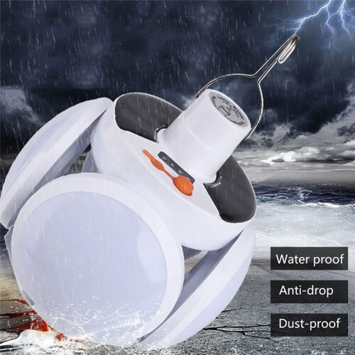 Camping Lantern with Hook, Waterproof LED Emergency Light - Solar Charging, Solar Lights 5 Light Modes 1