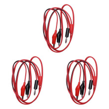 6X Dual Crocodile Clips Banana Plug Maschio A 2 Cavi di Prova Cavo Nero e Rosso