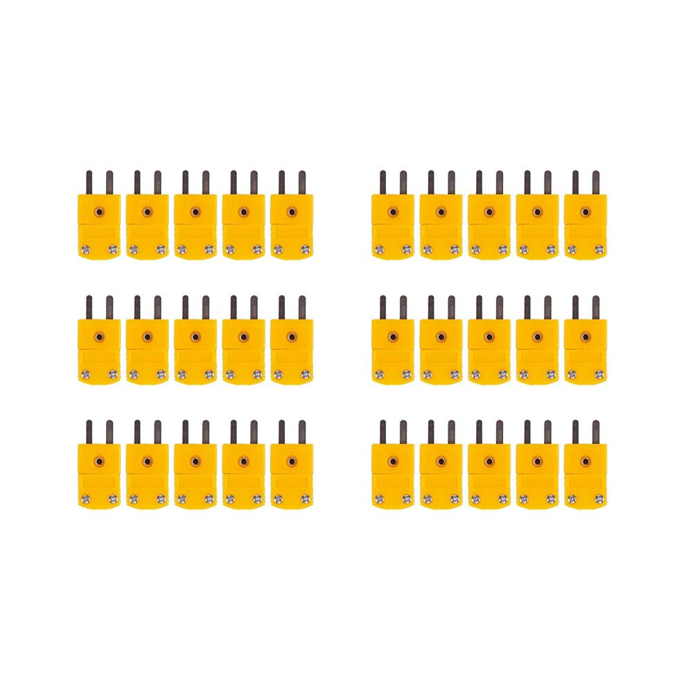 30Pcs Rtd Circuits K Type Temperature Sensor Thermocouple Plugs Yellow 4712986712919
