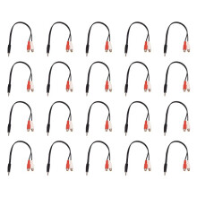 20X Jack Auricolare Adattatore Stereo da 3,5 mm A 2 Cavo Audio Adattatore per Jack RCA, Maschio da 3,5 mm A 2 X Femmina RCA