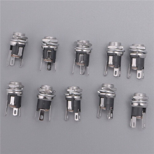 30Pcs  Power Supply Jack Socket Female Panel Mount Connector 5.5X2.1mm New 2