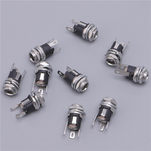 50Pcs  Power Supply Jack Socket Female Panel Mount Connector 5.5X2.1mm New 1