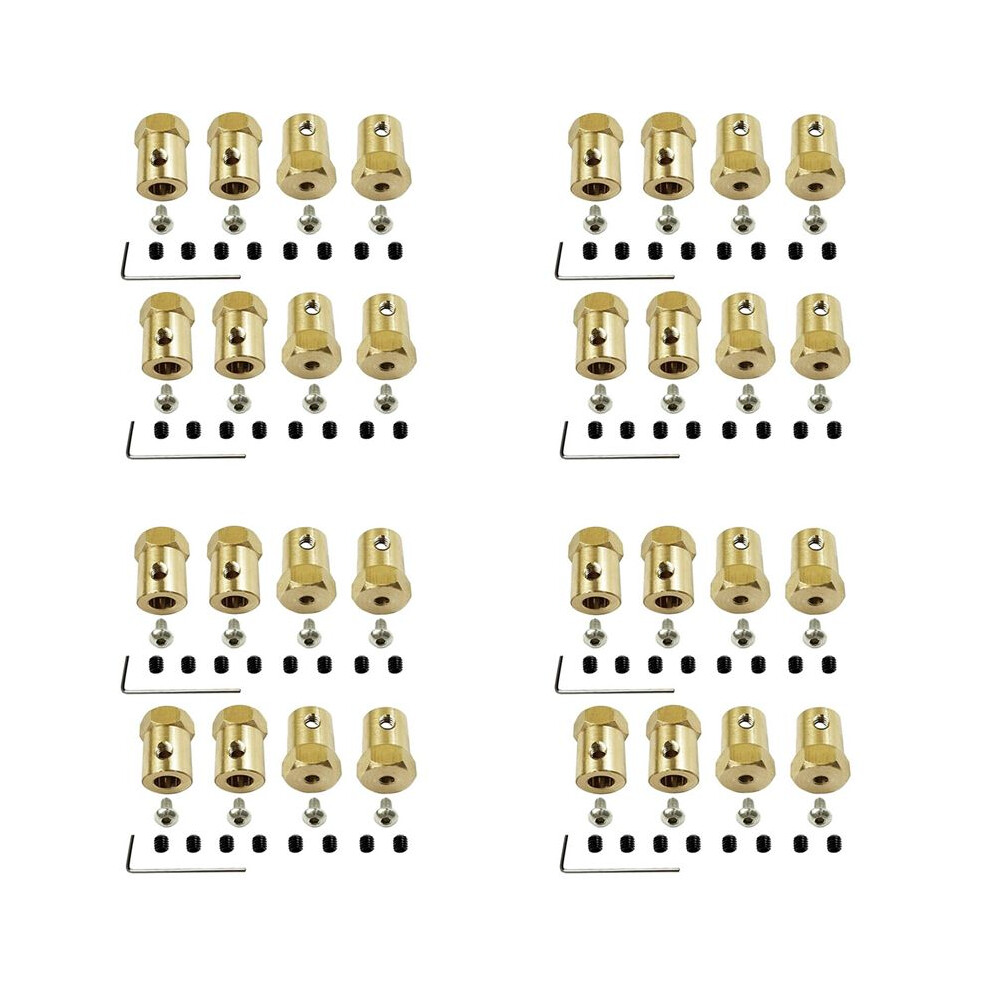 32Pcs 5Mm To 12Mm Brass Combiner Wheel Hub Hex Adapter For Wpl D12 C14 C24 B14 B24 B16 B36 Mn D90 Mn99s Rc Car Parts 6034143915611