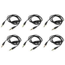 12 Stuecke 3,5mm M / M Stereo Kopfhoerer Audio Verlaengerungskabel mit Lautstaerkeregler Schwarz