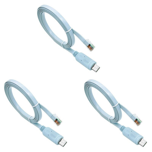 3X USB RJ45 Konsolenkabel 6Ft FTDI Windows 8, 7, Vista, , Linux RS232