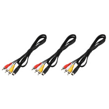 3pcs 1.5M 4.9ft 3 RCA Male to 4 Pin S-Video Male TV PC Conversion Cable