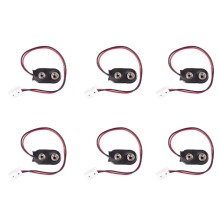 6X Casa de Munecas Miniatura Conector de Bateria de 9V con Alambre y Receptaculo Sencillo LA005