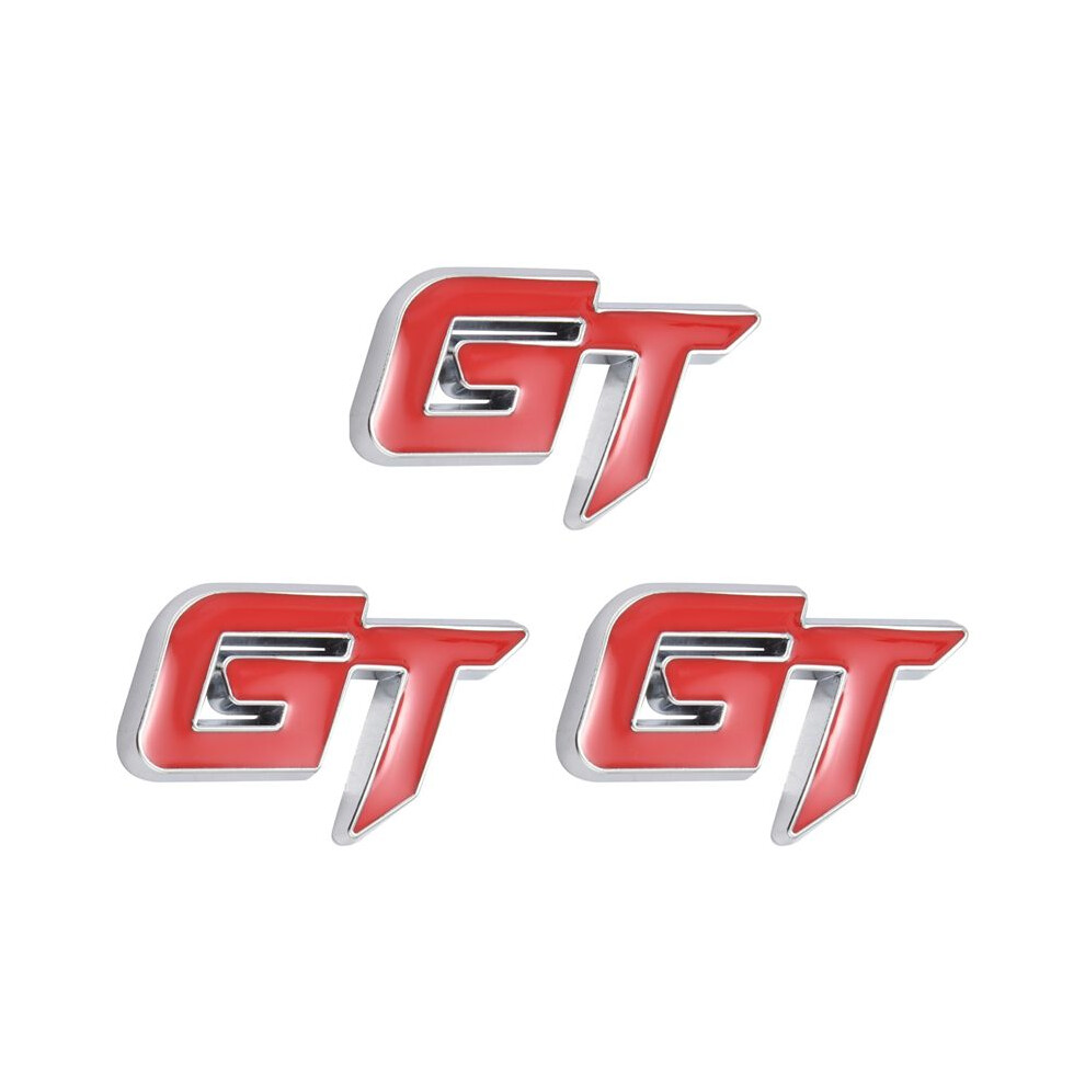 3X 3D Logo Car Sticker Fashion Car Decor Sticker For Mustang Focus 2 3 Fiesta Ranger Mondeo Mk2 + Red/Silver 6032150634990