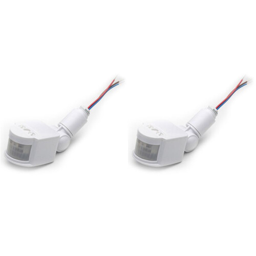 2X LED Light Motion Sensor  PIR Infrared Detector Automatic Movement Detector Auto  Off Outdoor,  12V White