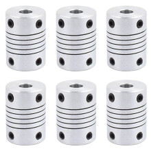 6Stück 6mm Bis 8mm Wellenkupplung 25mm Laenge 18mm Durchmesser Schrittmotor Koppler Aluminiumlegierung Joint Connector Fuer 3D Drucker CNC Maschine