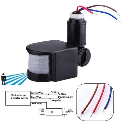 2X LED Light Motion Sensor  PIR Infrared Detector Automatic Movement Detector Auto  Off Outdoor,  12V White 1