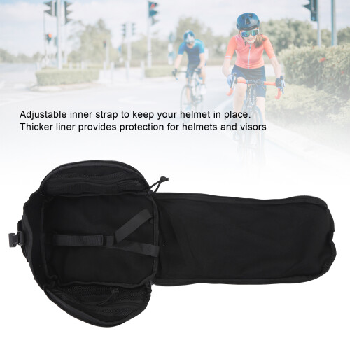 Adjustable Canvas Helmet Bag Hard Hat Storage Scratch Resistant Black 2
