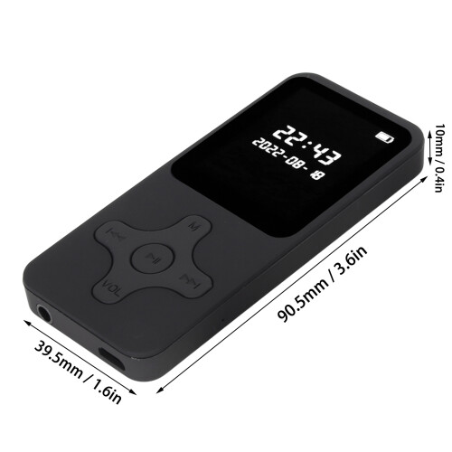 Ultra Thin Bluetooth MP3 MP4 Player 8G, 1.77" LCD, Black 1
