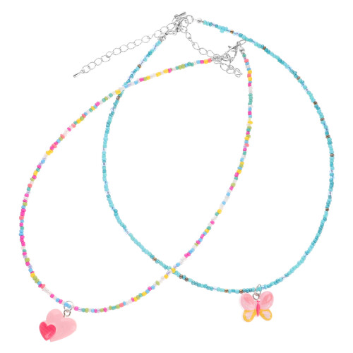 8Pièces Colliers Rigolos En Perles Colorées Pour Style