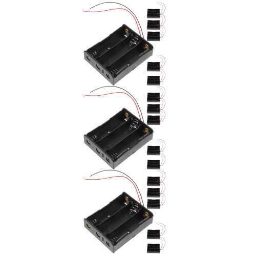 18Pcs Durable 3 X 3.7V Aa Battery Holder Black Case with 55Inch Cable 1