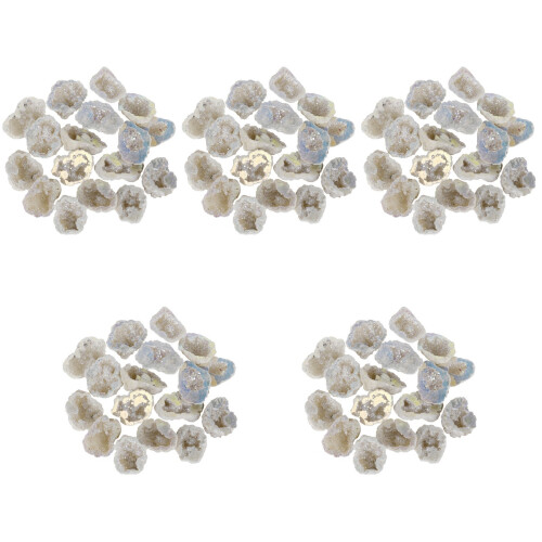 5Pièces Cristal Druzy Geode Améthyste Ornement Élégant 2