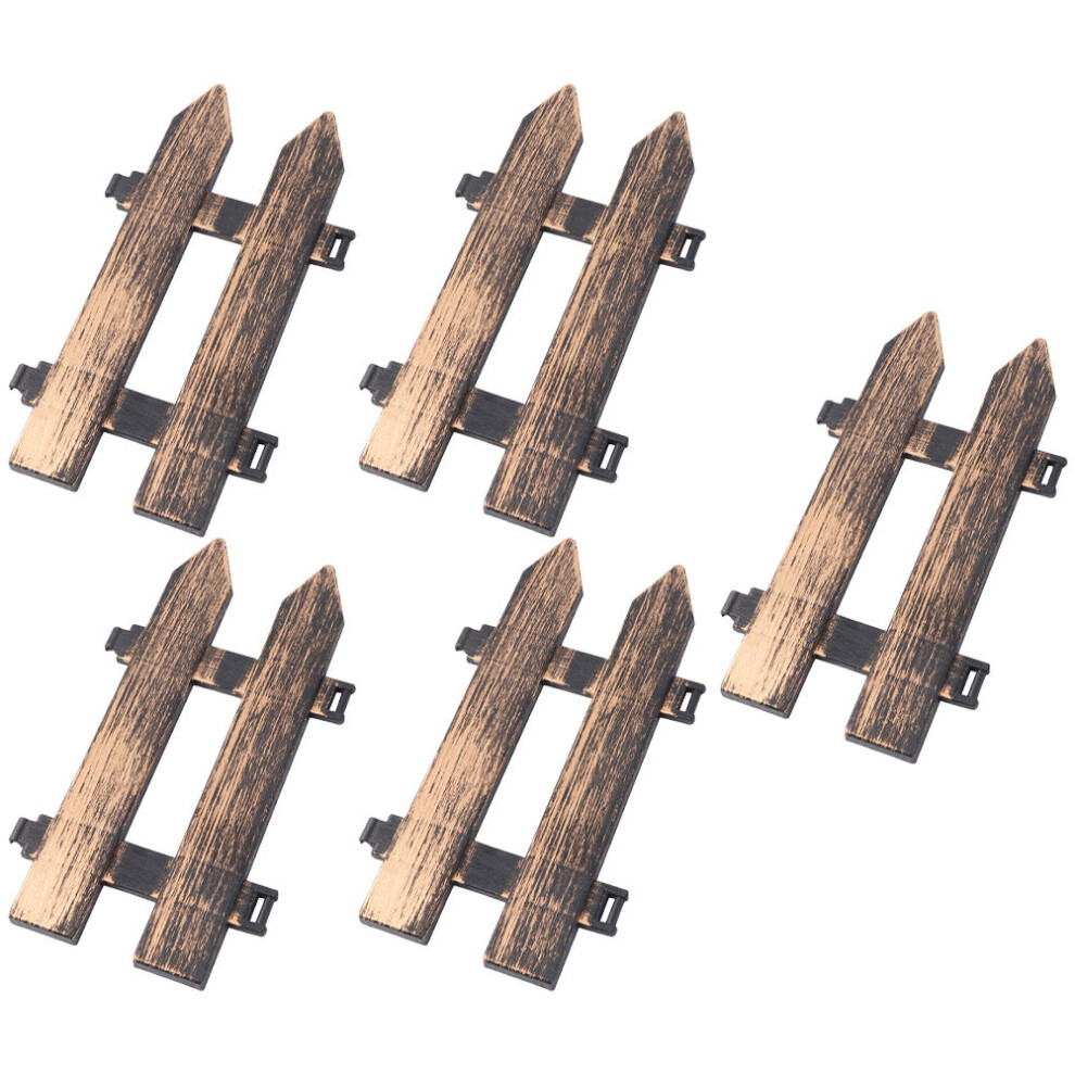 15Pcs Lightweight Plastic Courtyard Fence Dark Brown Garden Decoration 3601048745174