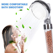 Cabezal de ducha con triple filtración, rociador de ahorro de agua de alta presión con tecnología barométrica innovadora y diseño desmontable