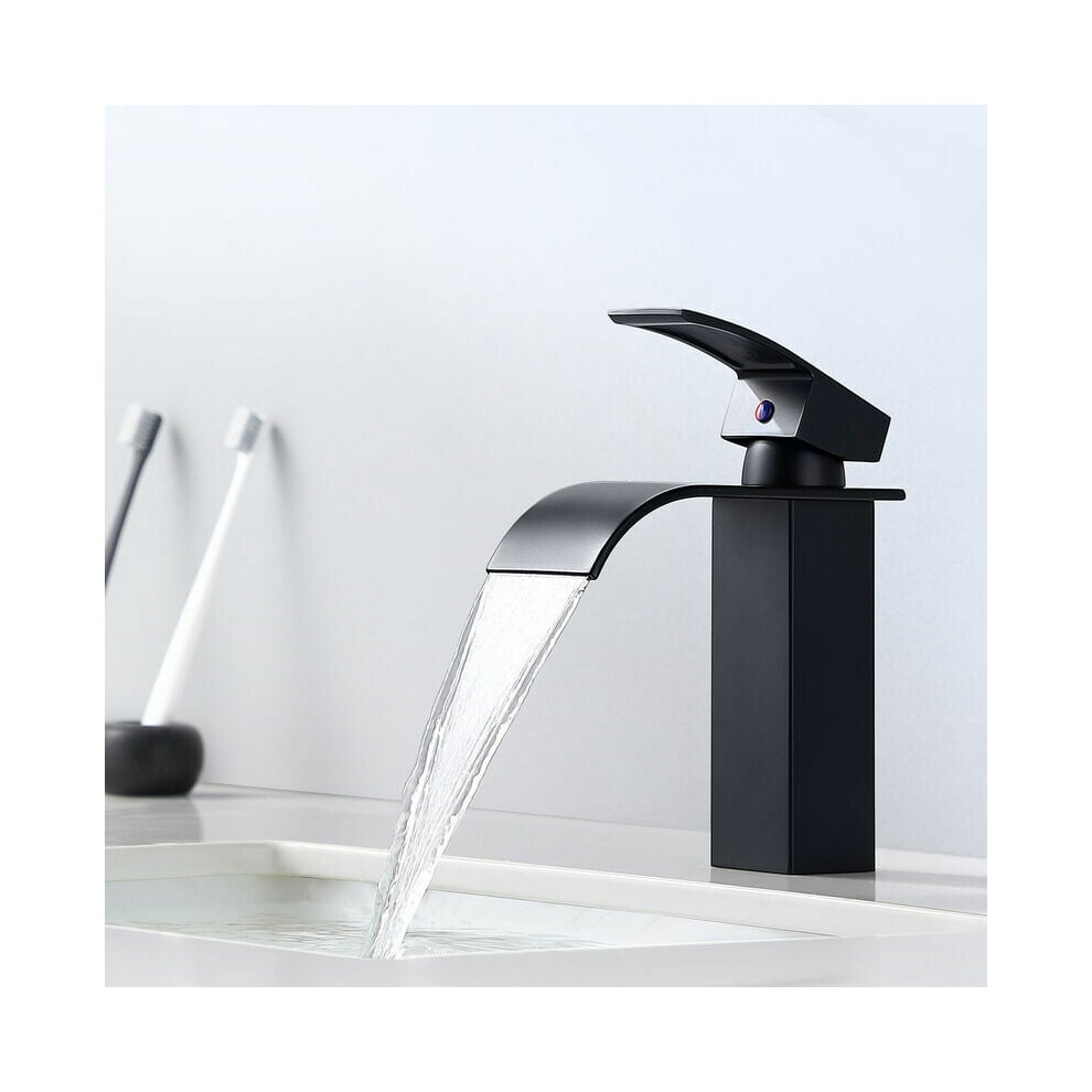 Deck Mounted Bathroom Sink Faucet, Classic Design With Stainless Steel Construction For Robust Performance In Your Contemporary Bathroom (Matte Black 9173940265547