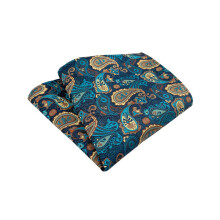 Cufflinks with Lapel Pin Men's Ascot Set, Silk Ascot Ties Paisley Jacquard Woven Cravat and Pocket Square, Pre-Tied Formal Neckwear for Business