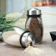 Multi-Functional Rotating Spice Rack, Ideal For Storing Various Spices, Heat-Resistant Borosilicate Glass Seasoning Jar With Tight-Fitting Lid For