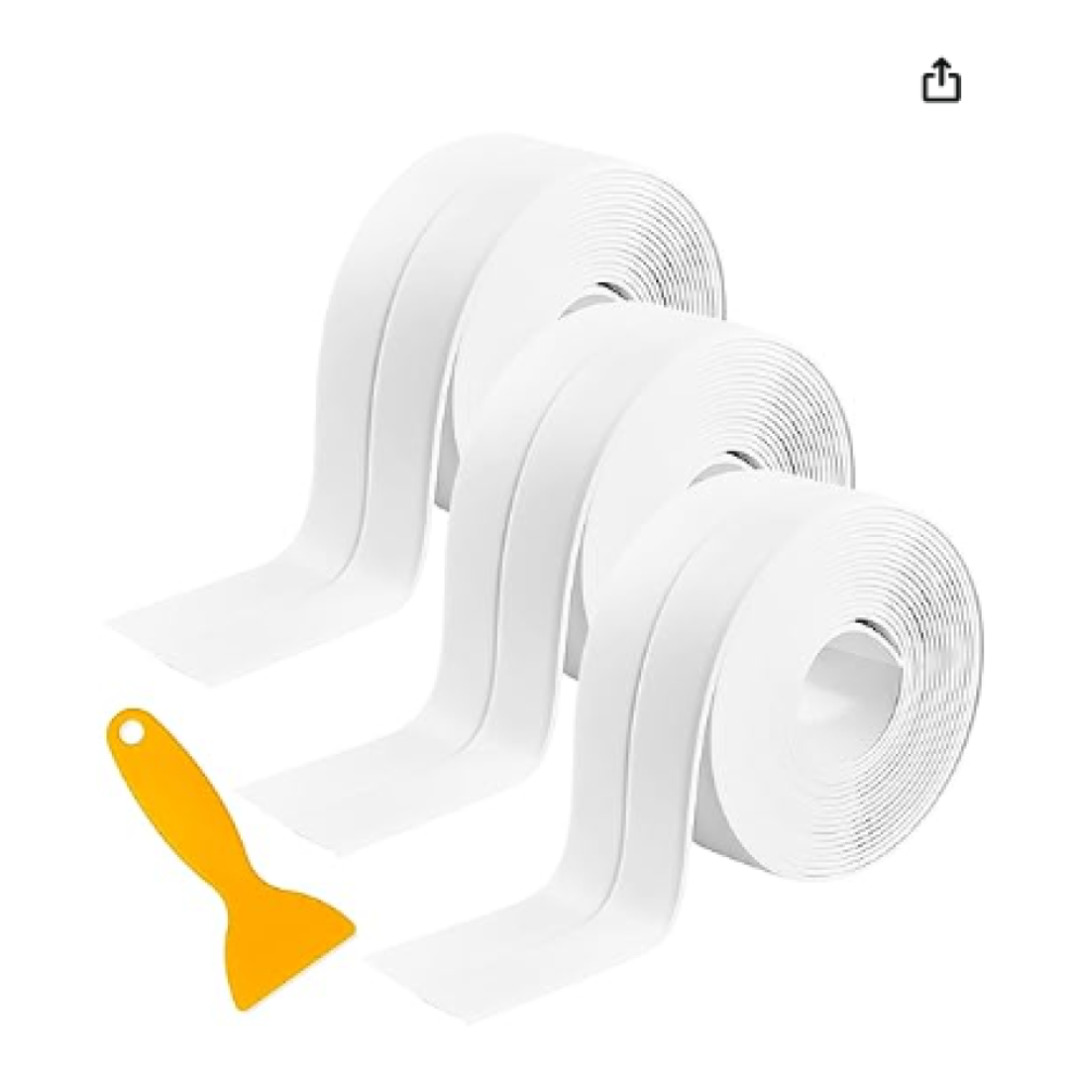 Pvc Caulk For Tub And Wall Joints, Self Adhesive Caulk Tape With Strong Acrylic Bond, Waterproof Sealing Strip For Bathroom Kitchen Sink, Flexible 9340959480517