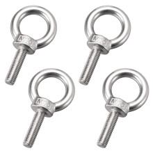 Parafuso olhal roscado de fácil instalação para distribuição uniforme da força em superfícies lisas; o aço inoxidável 304 proporciona
