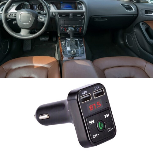 Wireless Modulator FM Transmitter, Bluetooth Car Adapter with LED Display for Safe Driving & High Speed Charging 2