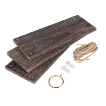 Farmhouse Style Shelves, Floating Shelves For Wall Mounted Decor, Natural Wood And Hemp Rope For A Timeless Look, Easy To Install And Maintain, Perfec