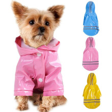 Waterproof Fabric Dog Raincoat, Lightweight Foldable for Quick Storage and All Dog Sizes, Snap Buttons Easy Wear with Drawstring Design