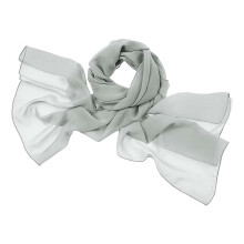 Damesjal i chiffon, let silkeagtigt stof med blondedetaljer, behageligt og køligt at have på. Sjal til aftenkjoler, brudekjoler.