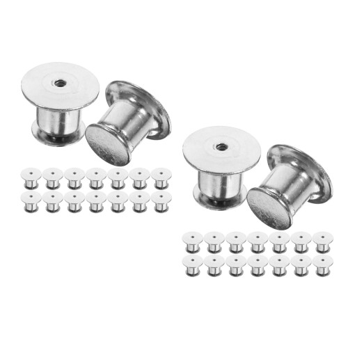 40Pz Metallo Argento Bloccanti Per Spilli, E 2
