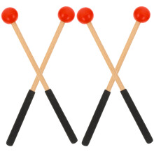 6Paia Bacchette Per Batteria in Legno E Gomma Rosse Per Percussioni