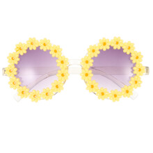 5Pz Occhiali Sole Gialli Fiore Leggeri Per Costume E Foto