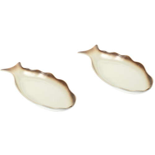 2Pz Piatti Pesce Bianco Per Snack Casa 2
