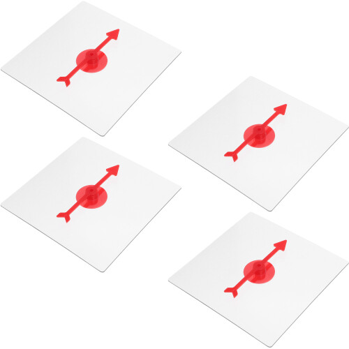 12Pz Rotante Rosso Trasparente Per Giochi Didattici E Party 2