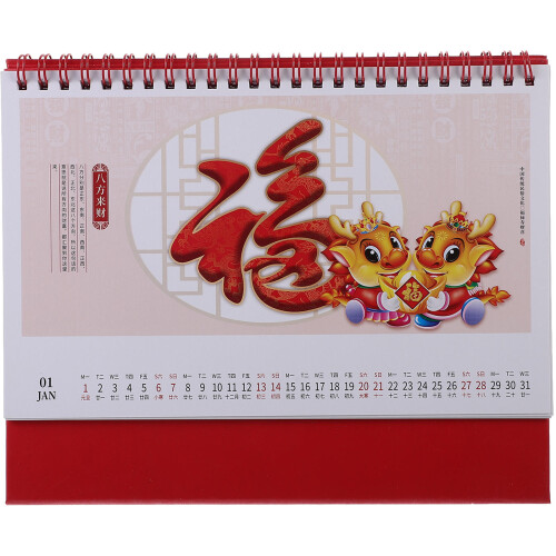 3Pz Calendario Mini Tavolo Rosso Carta Per Studenti E Ufficio 2