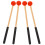 6Paia Bacchette Per Batteria in Legno E Gomma Rosse Per Percussioni 3