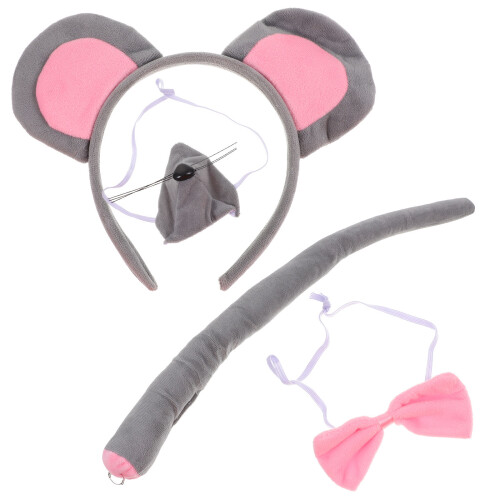 4Set Completo Costume Topo Orecchie Cosplay Bambini 1