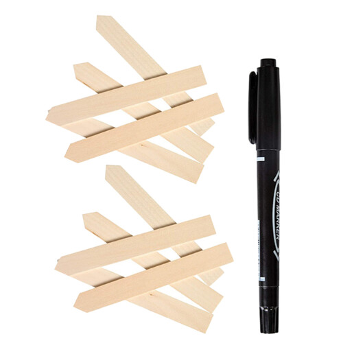 3Set Cartellini in Legno Beige Per Piante, Per E Vasi 1